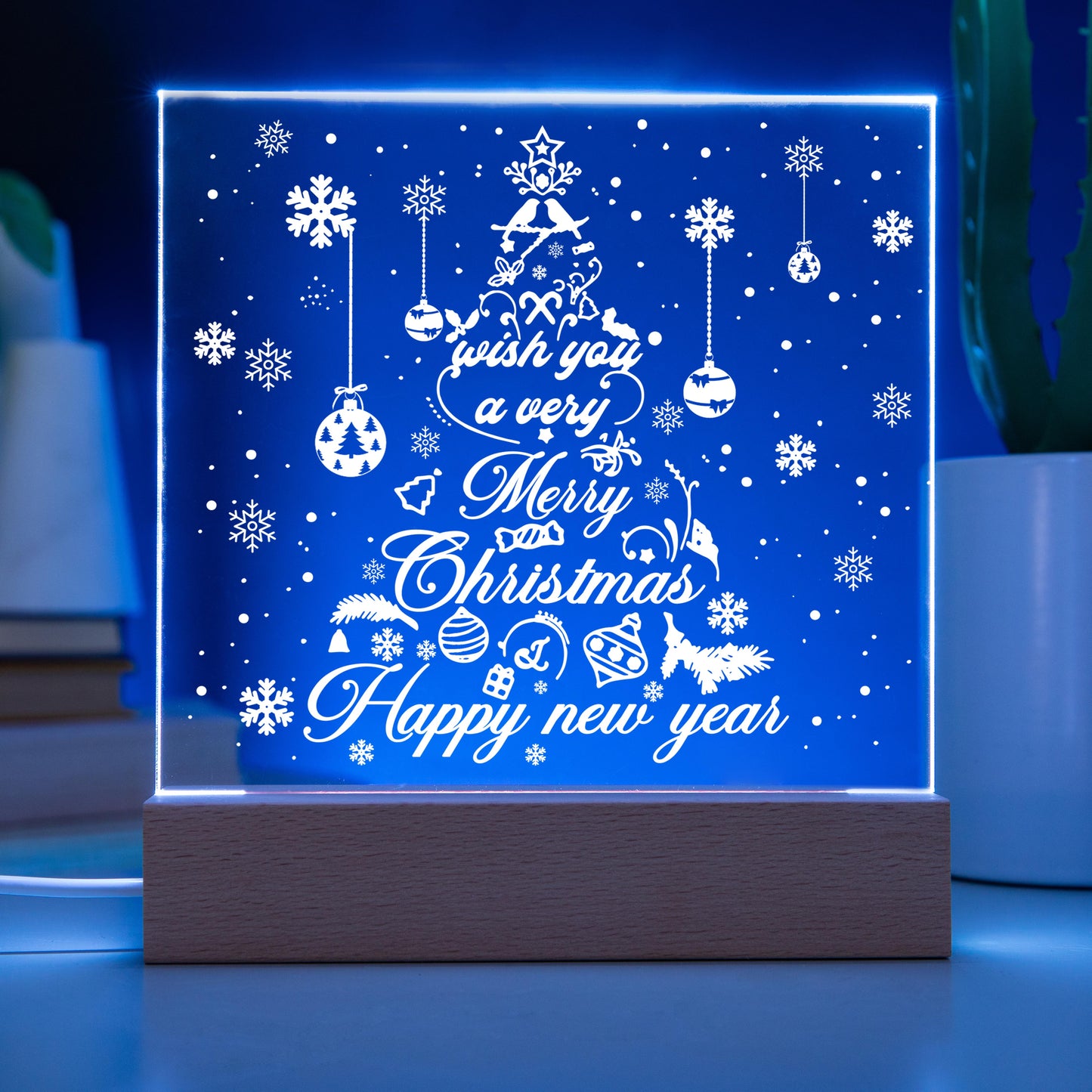 Christmas Acrylic - Wish You A Very Merry Christmas And Happy New Year