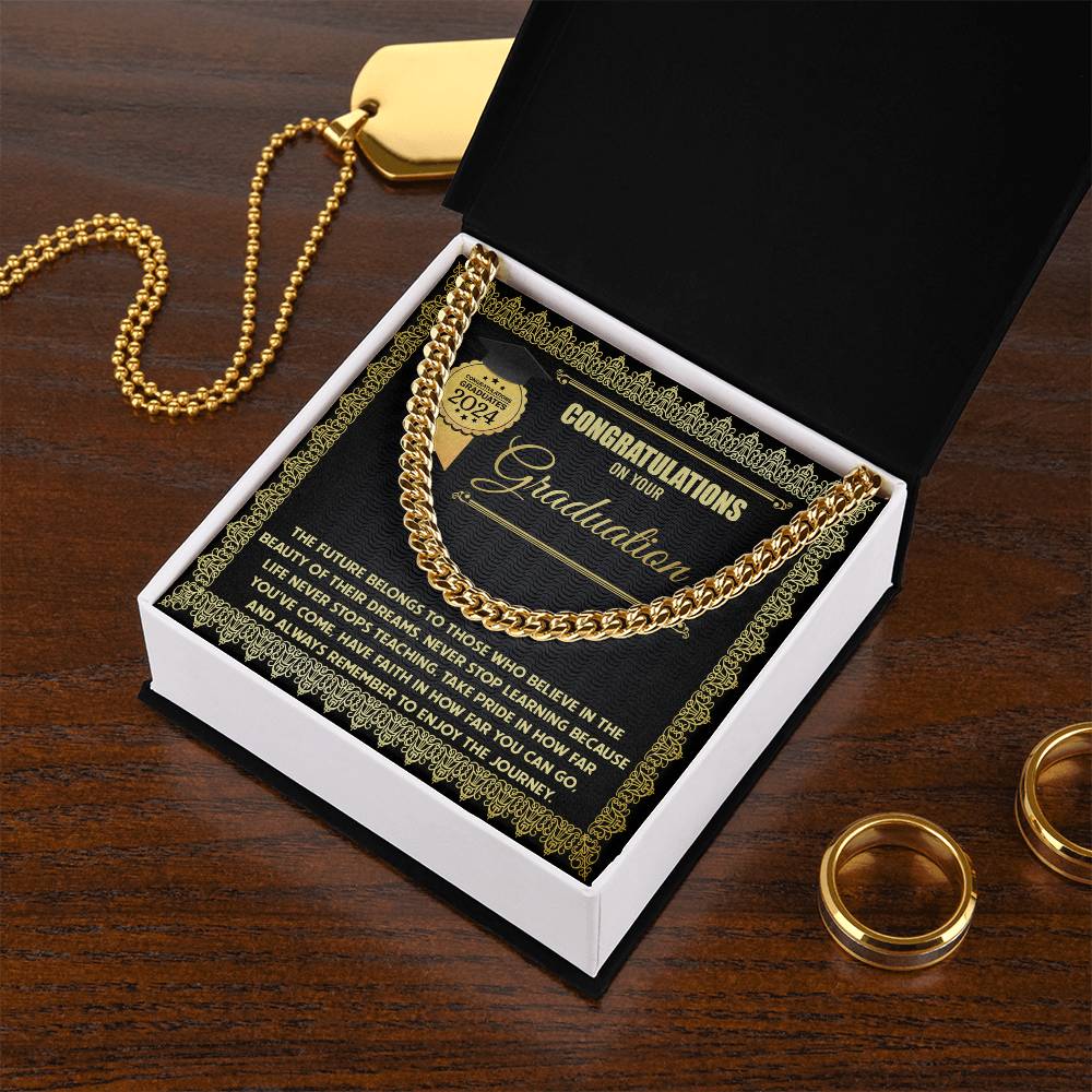 Cuban Link Chain Graduation Gift For Men - The Future