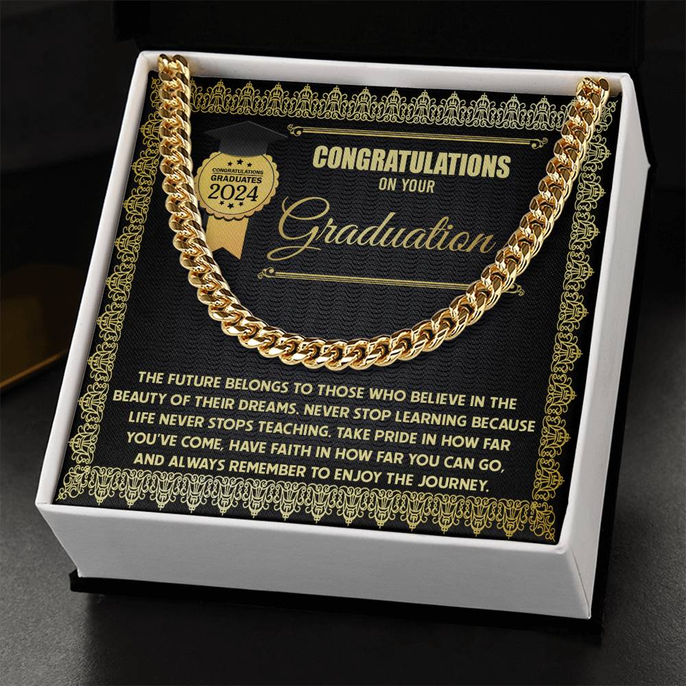 Cuban Link Chain Graduation Gift For Men - The Future