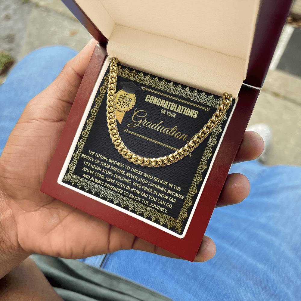 Cuban Link Chain Graduation Gift For Men - The Future