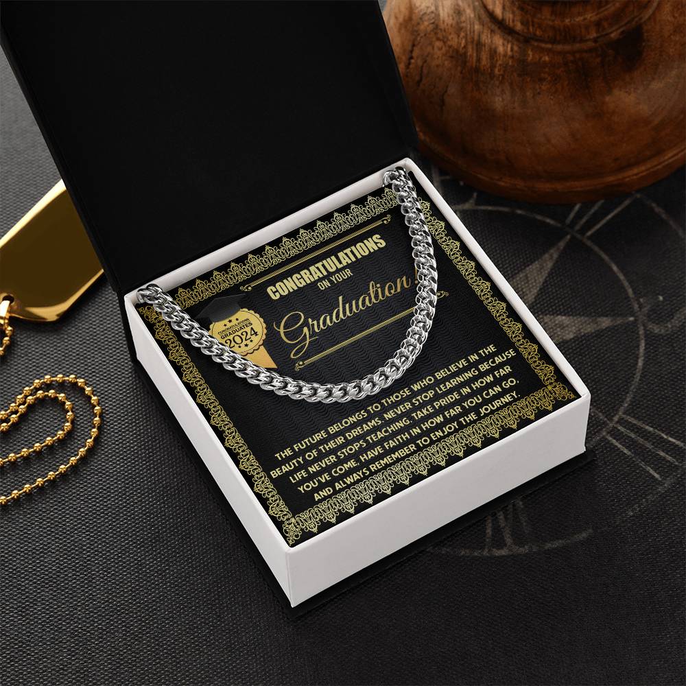 Cuban Link Chain Graduation Gift For Men - The Future
