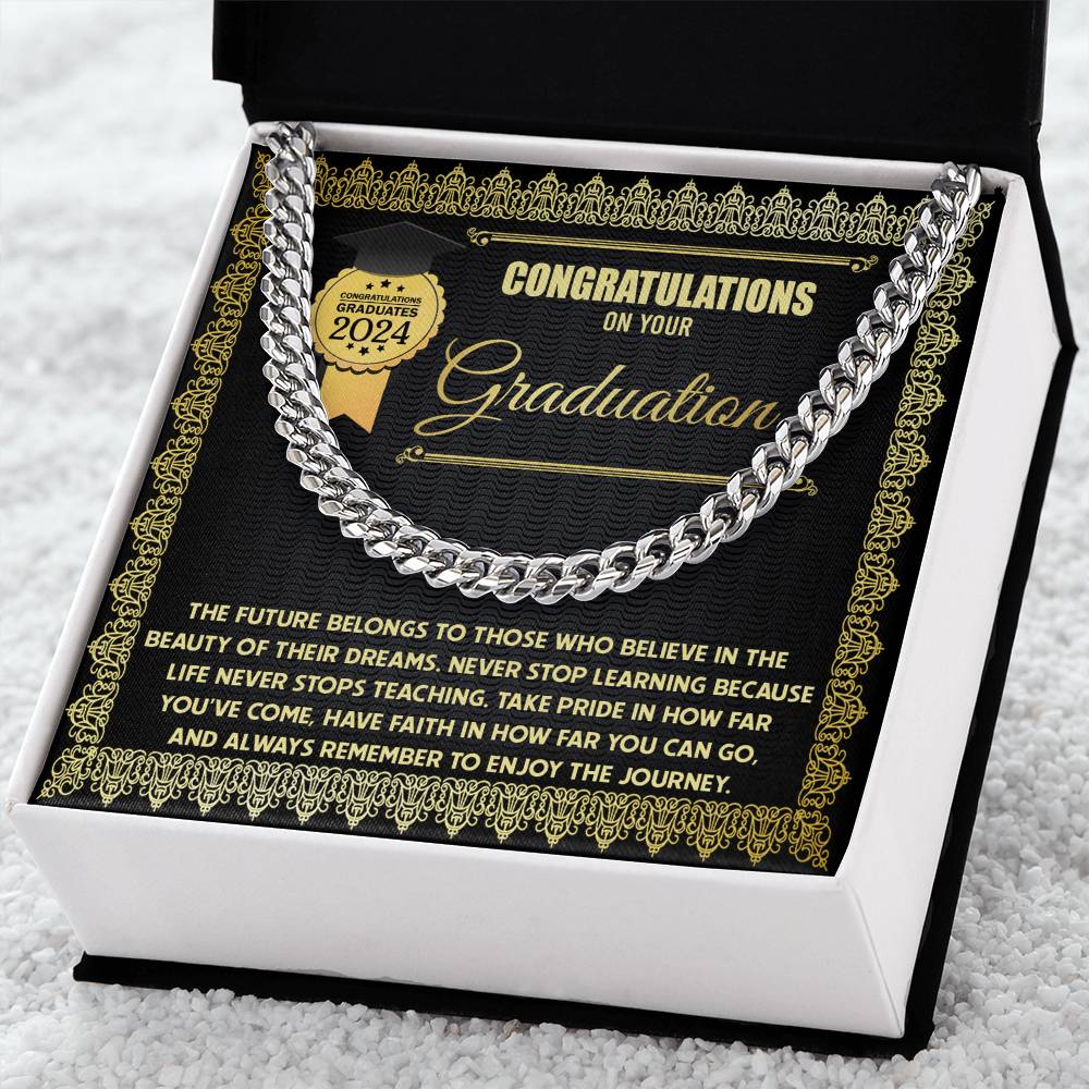 Cuban Link Chain Graduation Gift For Men - The Future