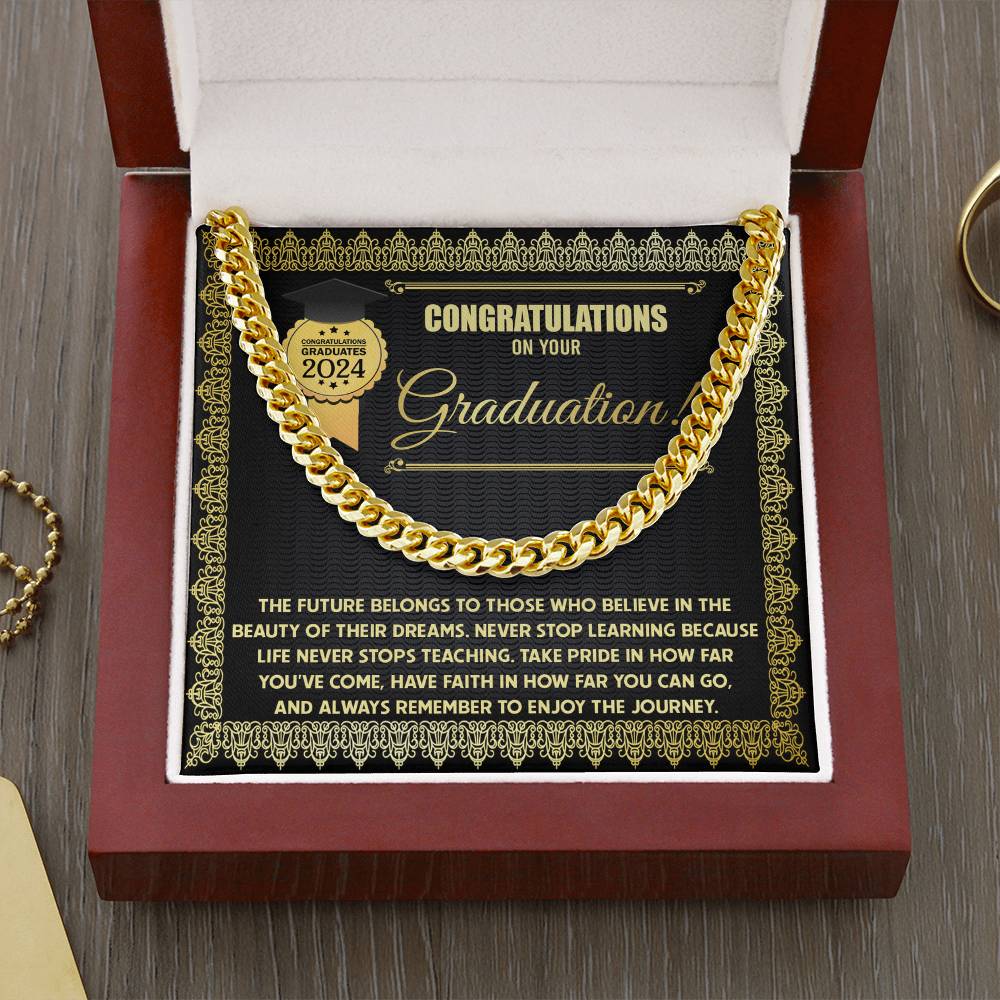 Cuban Link Chain Graduation Gift For Men - The Future