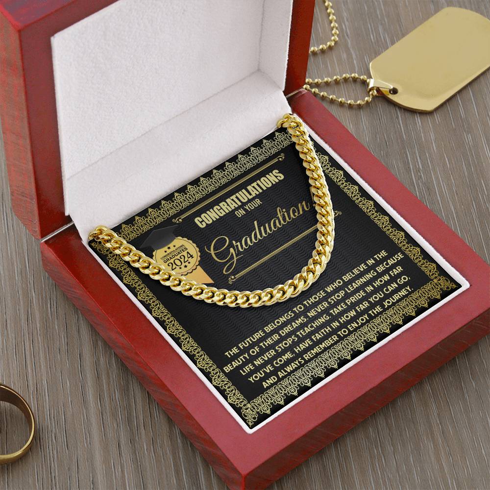 Cuban Link Chain Graduation Gift For Men - The Future