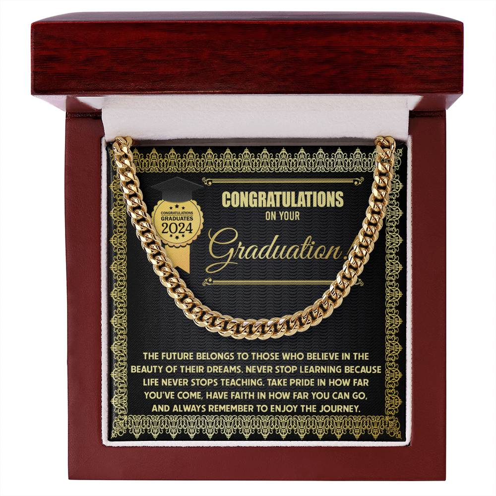 Cuban Link Chain Graduation Gift For Men - The Future