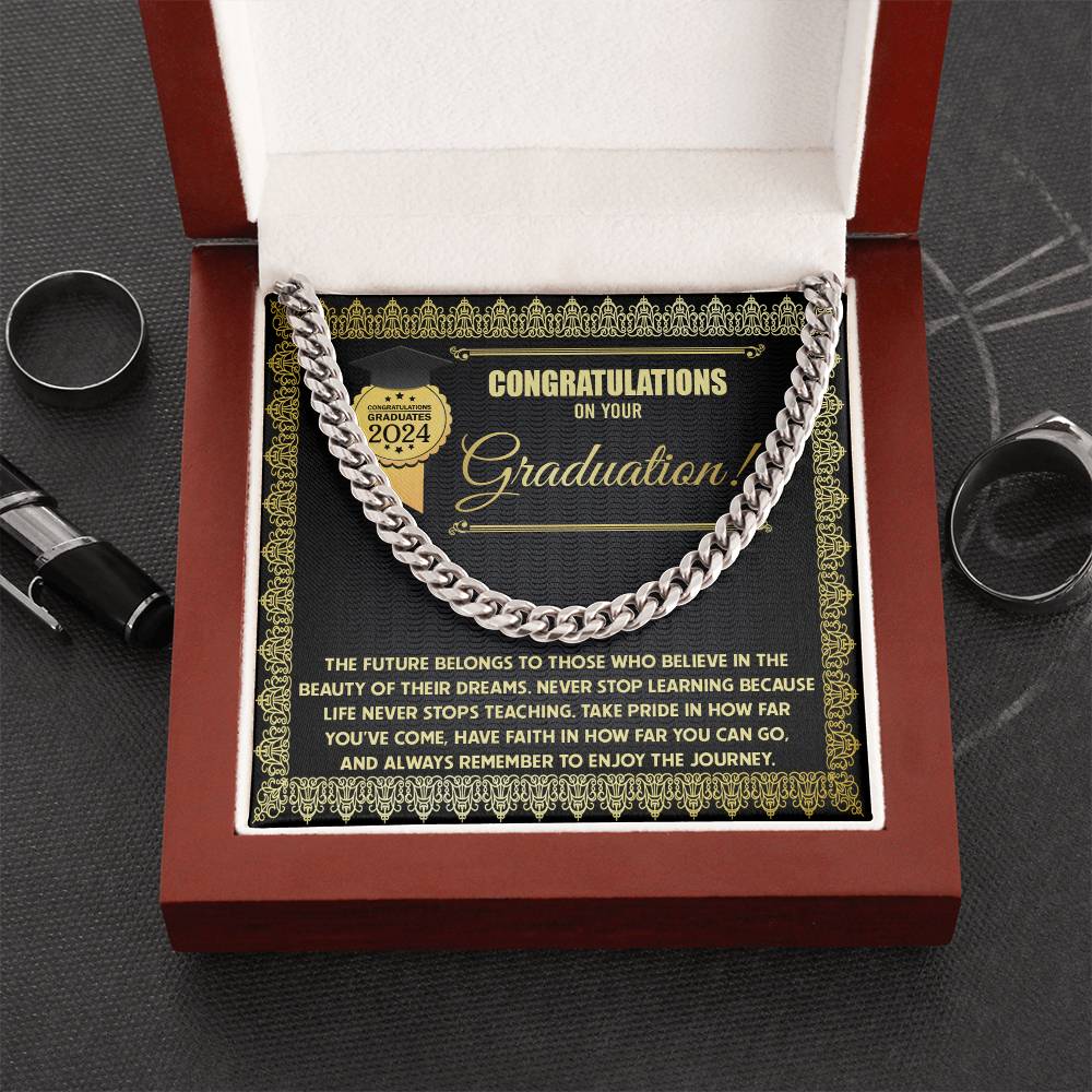 Cuban Link Chain Graduation Gift For Men - The Future