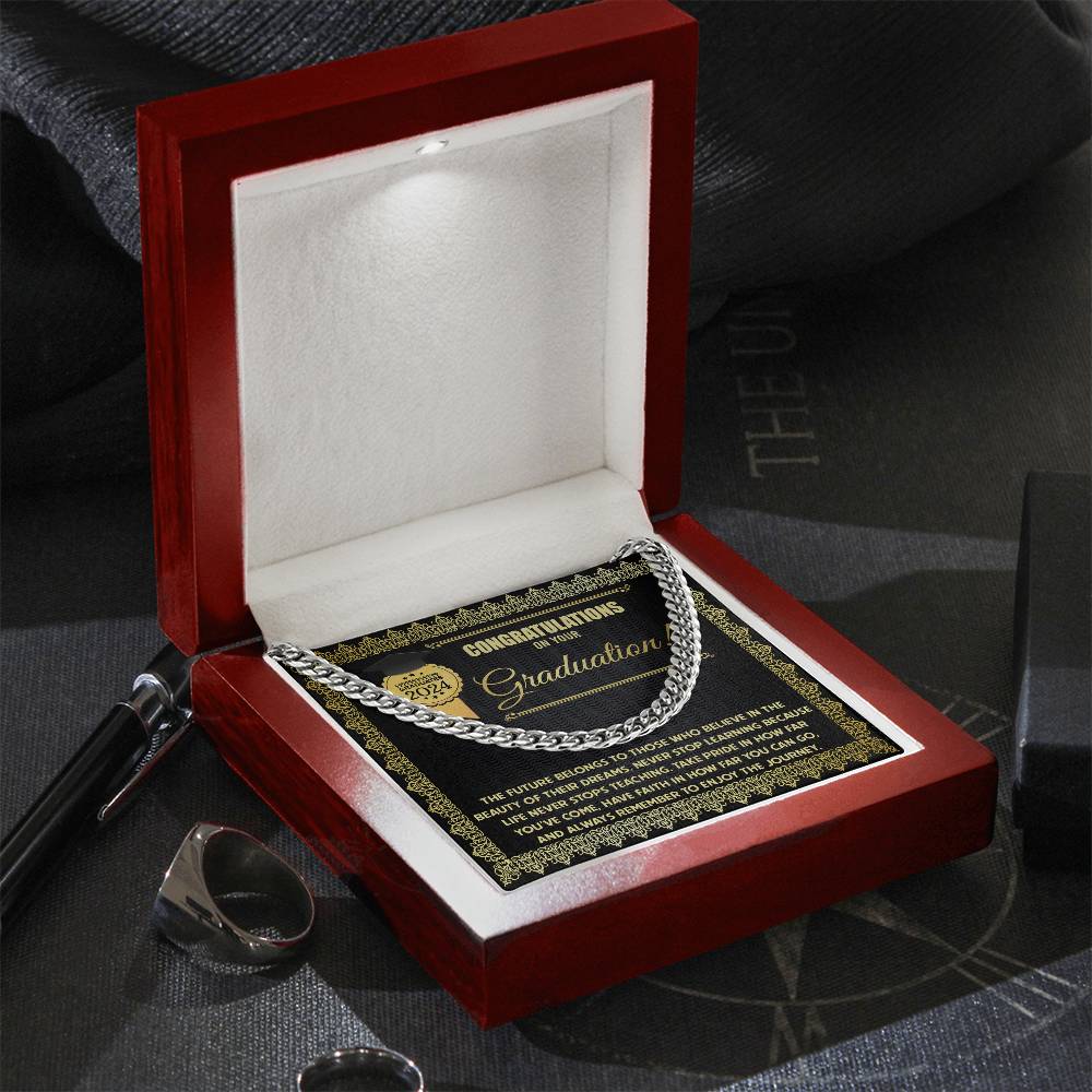 Cuban Link Chain Graduation Gift For Men - The Future
