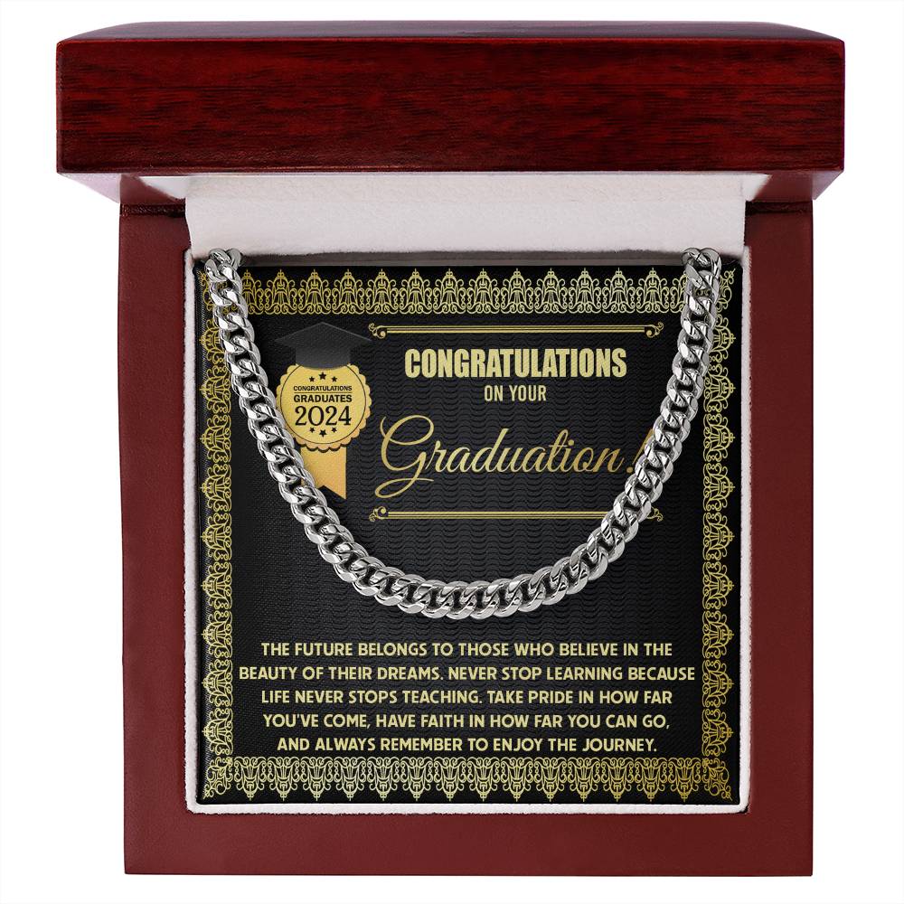 Cuban Link Chain Graduation Gift For Men - The Future
