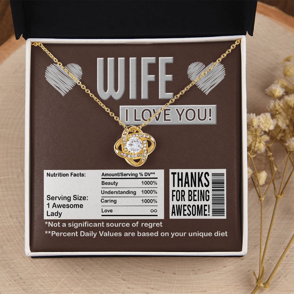 Necklace Gift For Wife - Nutrition Facts