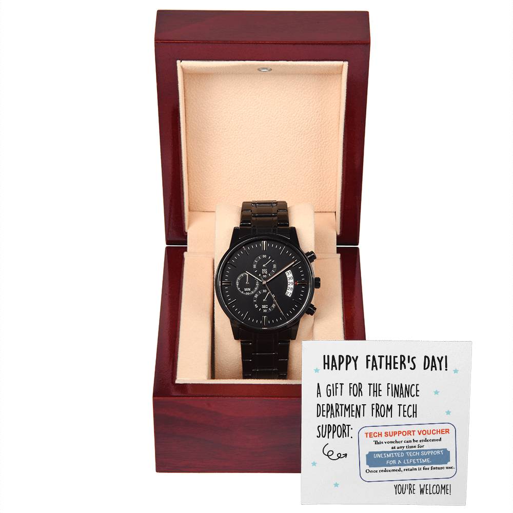 Metal Watch Gift For Dad - Tech Support Voucher