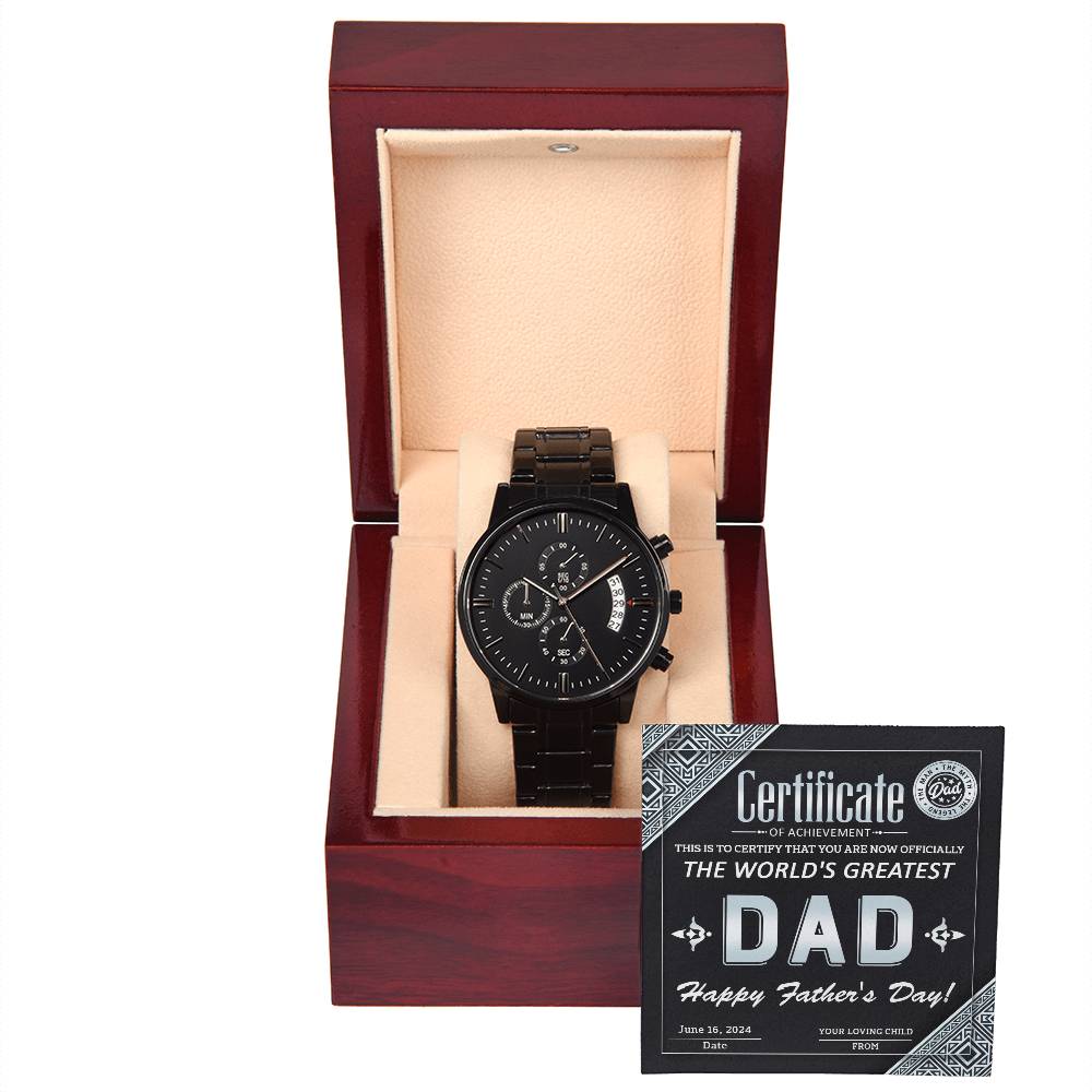 Watch Gift For Dad - Certificate of Achievement