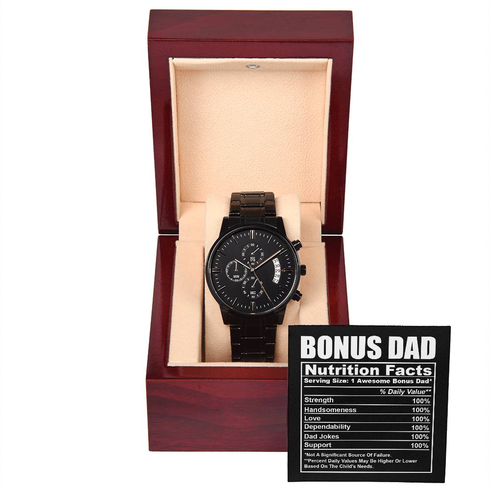 Metal Watch Gift For Bonus Dad - Nutrition Facts