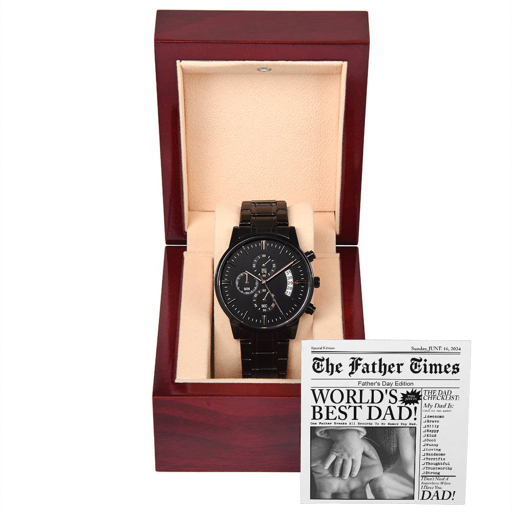 Metal Watch Gift For Dad - The Father Times