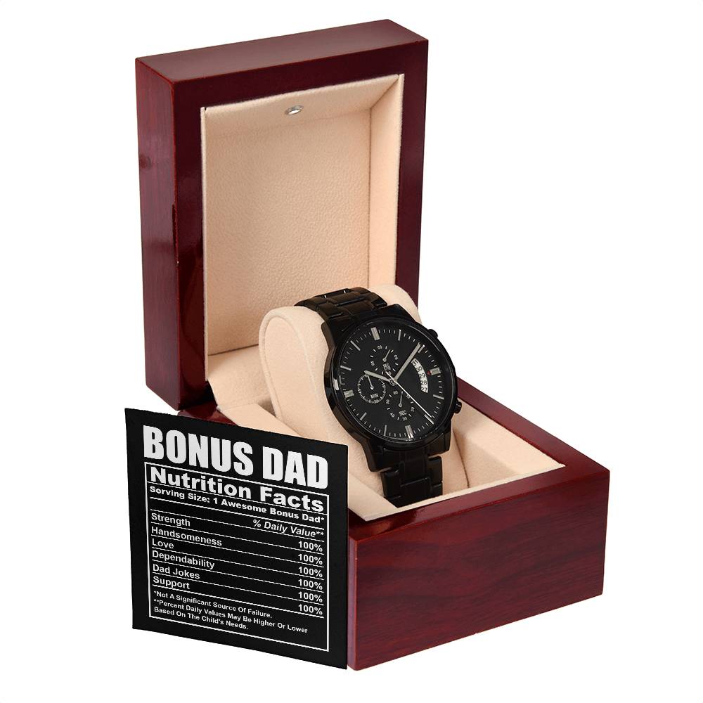 Metal Watch Gift For Bonus Dad - Nutrition Facts