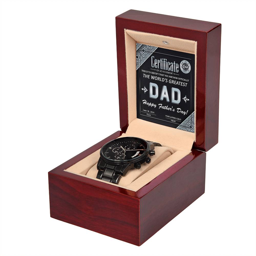 Watch Gift For Dad - Certificate of Achievement