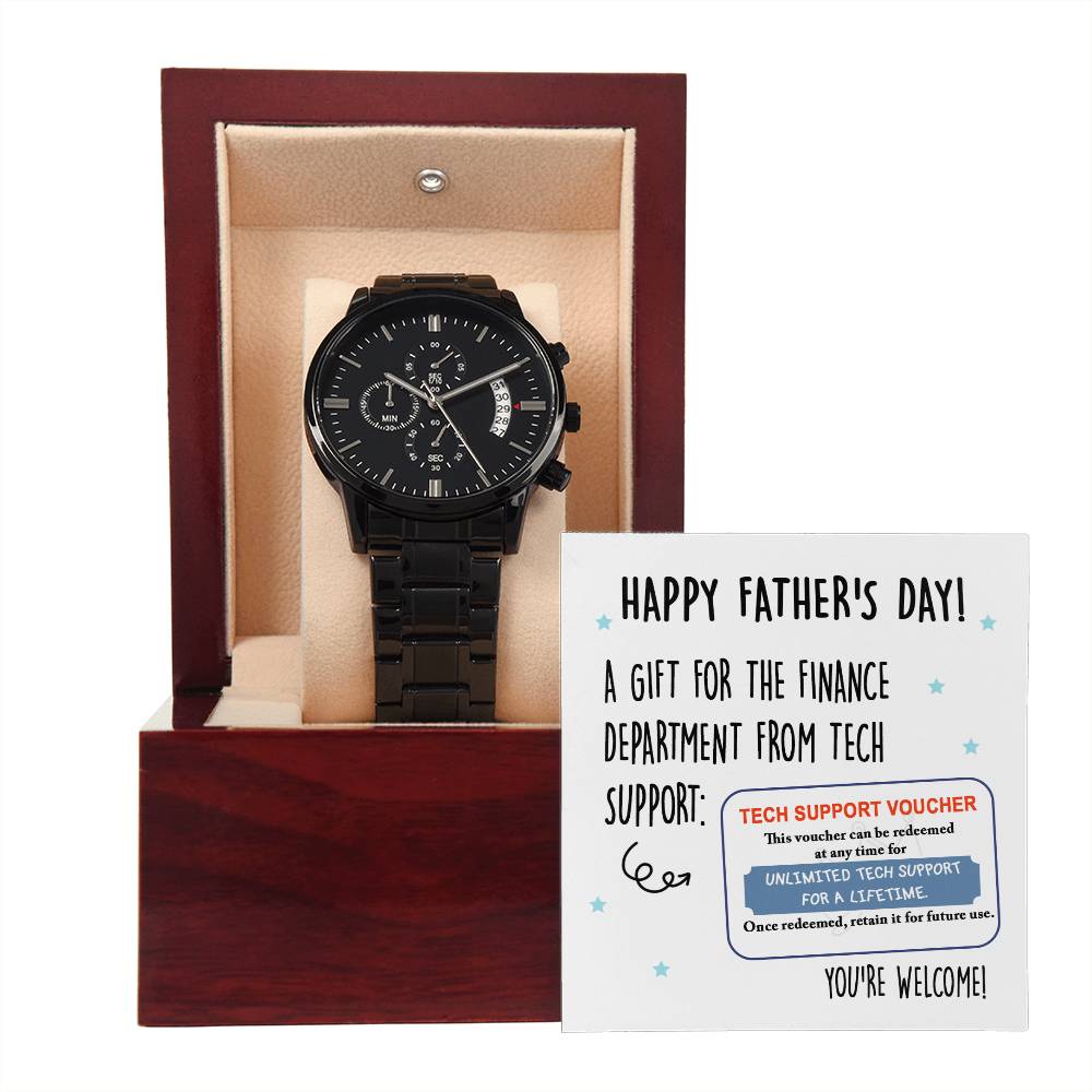 Metal Watch Gift For Dad - Tech Support Voucher