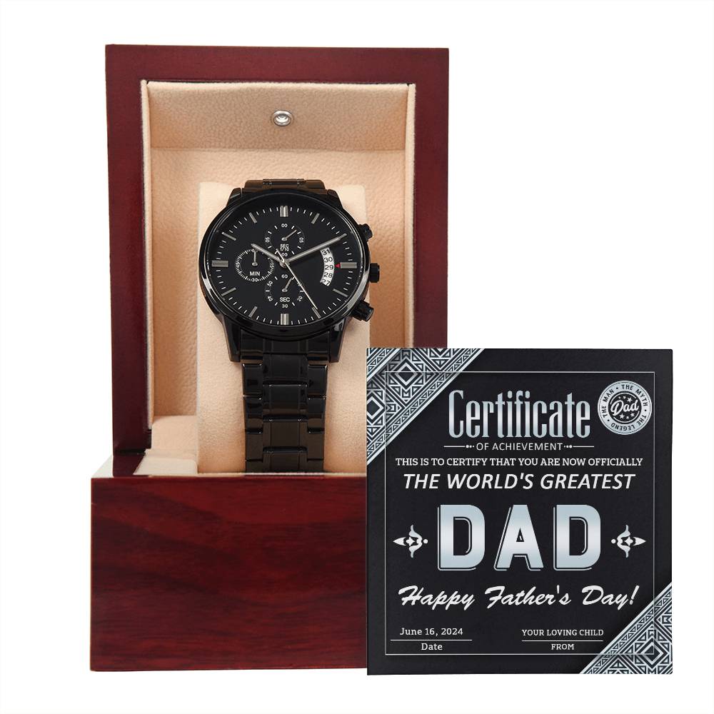 Watch Gift For Dad - Certificate of Achievement