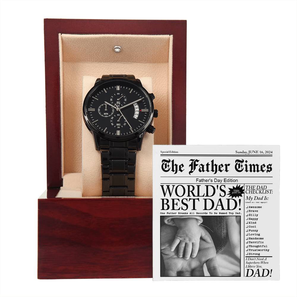 Metal Watch Gift For Dad - The Father Times