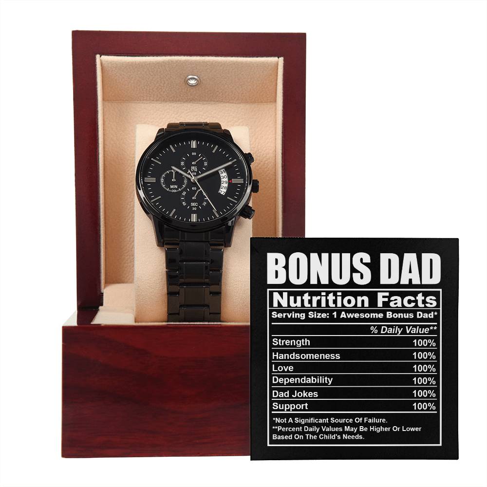 Metal Watch Gift For Bonus Dad - Nutrition Facts