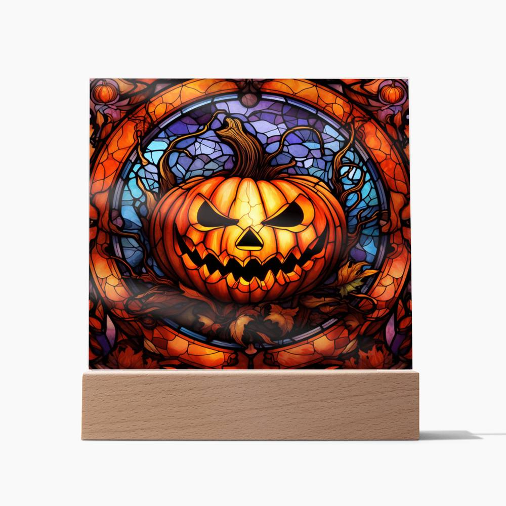 Halloween Acrylic - Pumpkin Stained Glass