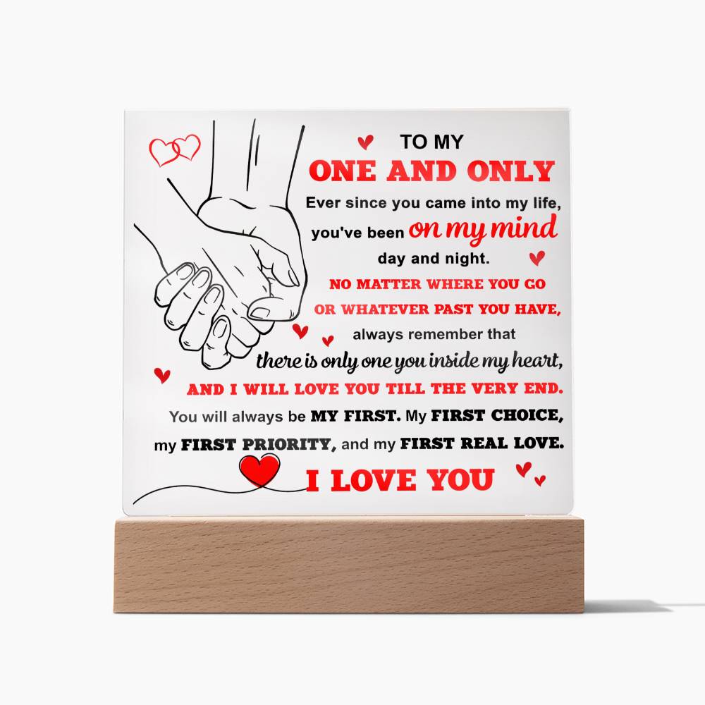 Valentine's Day Gift - Acrylic Plaque - To My One And Only
