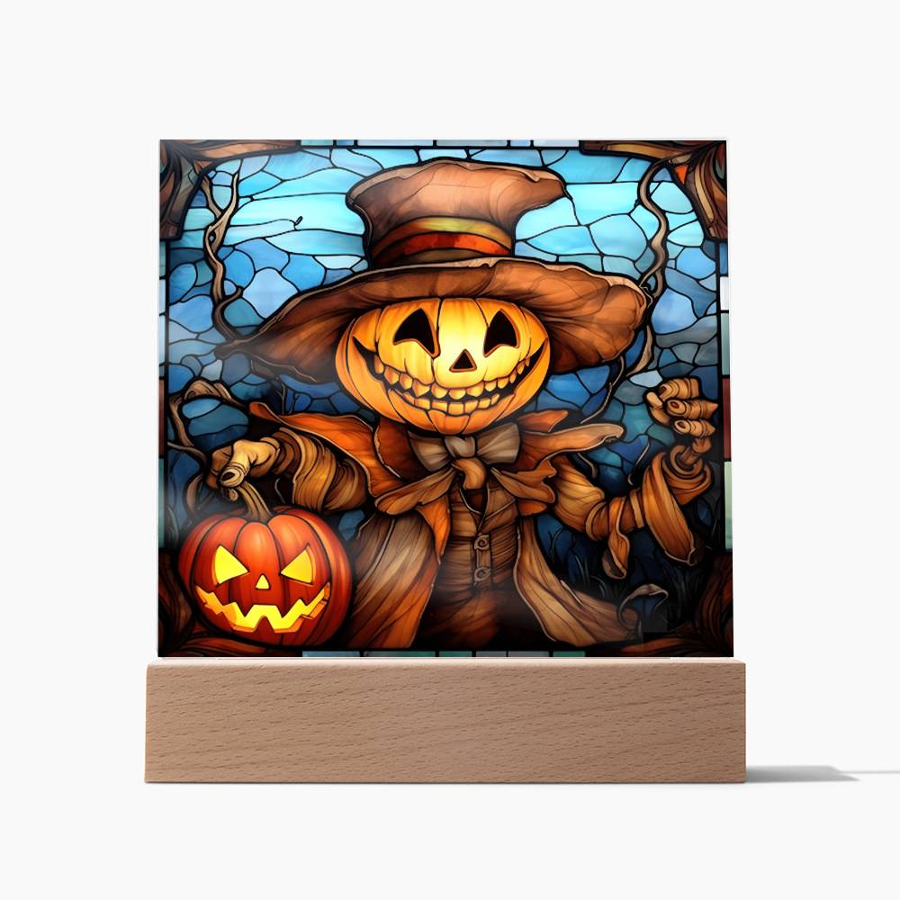 Halloween Acrylic - Pumpkin Ghost Stained Glass