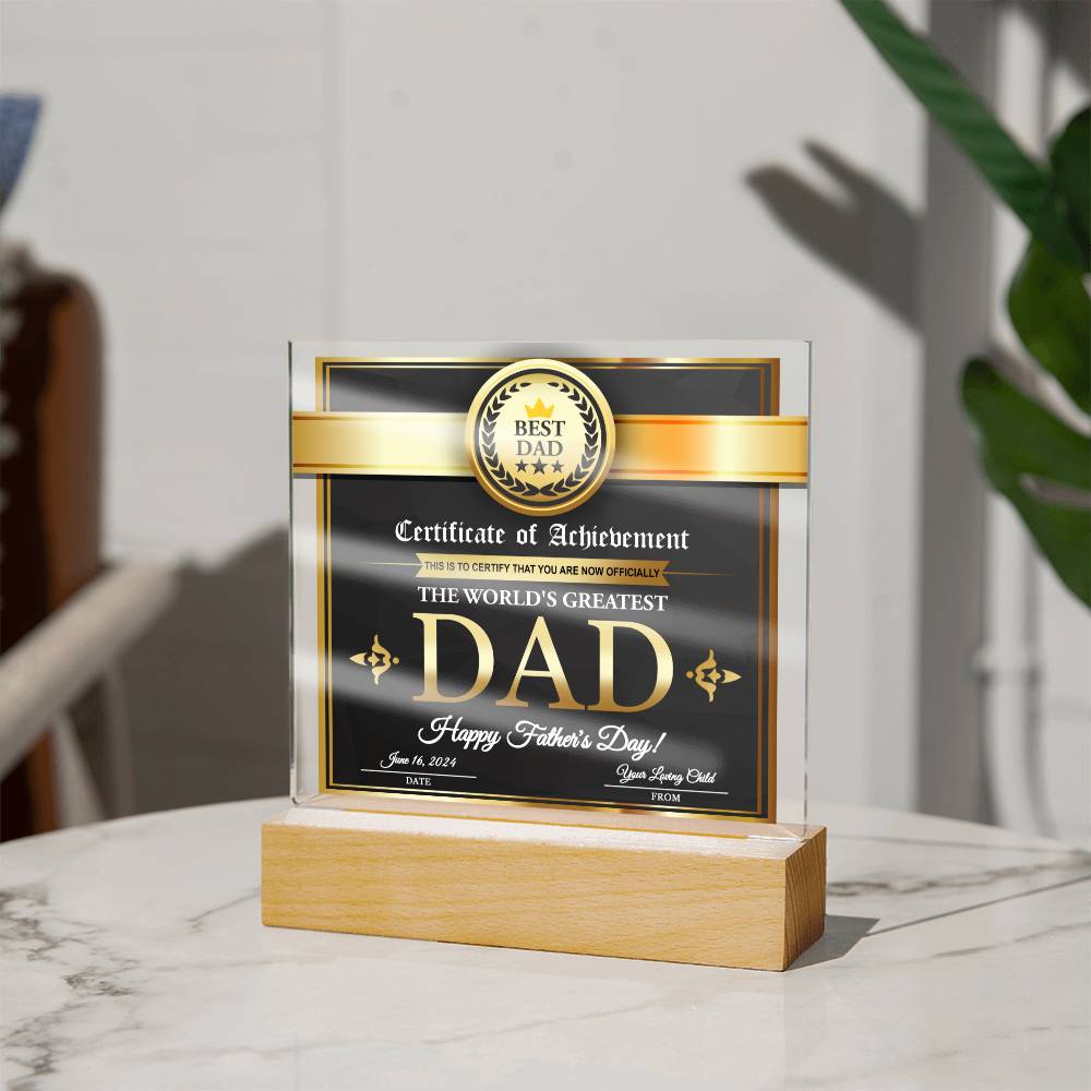 Acrylic Plaque Gift For Best Dad - From Your Loving Child