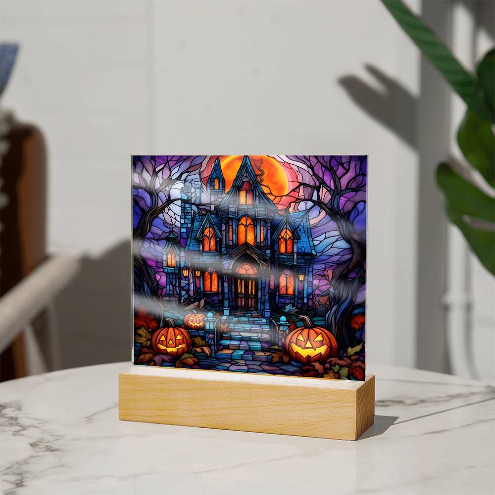Halloween Acrylic - House Stained Glass