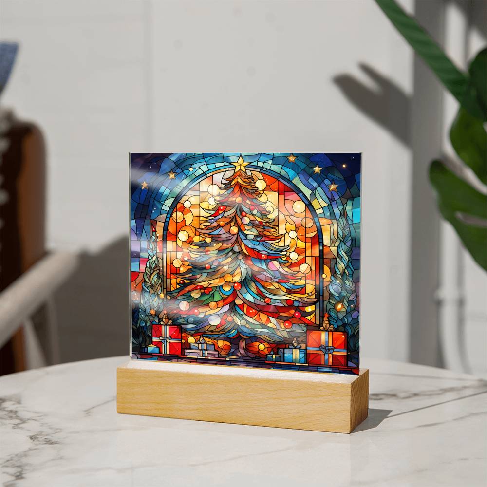 Christmas Acrylic Gift - Stained Glass Christmas Tree