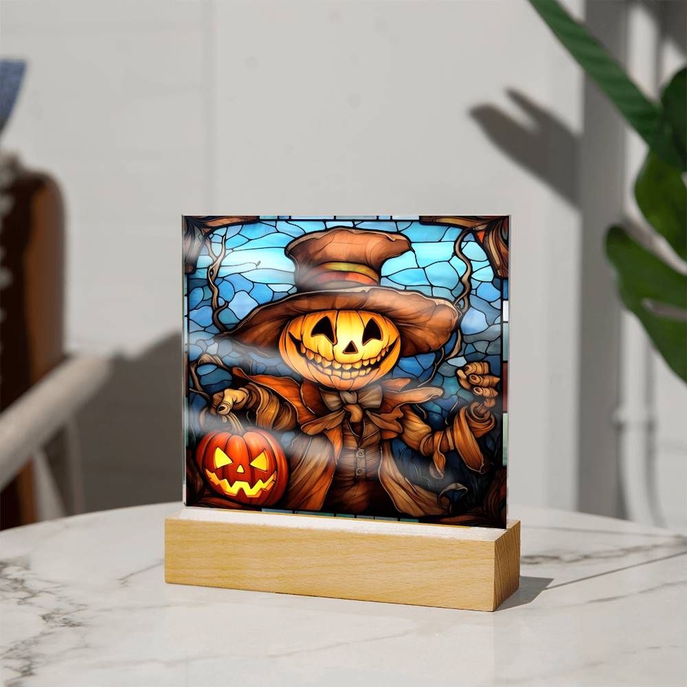 Halloween Acrylic - Pumpkin Ghost Stained Glass