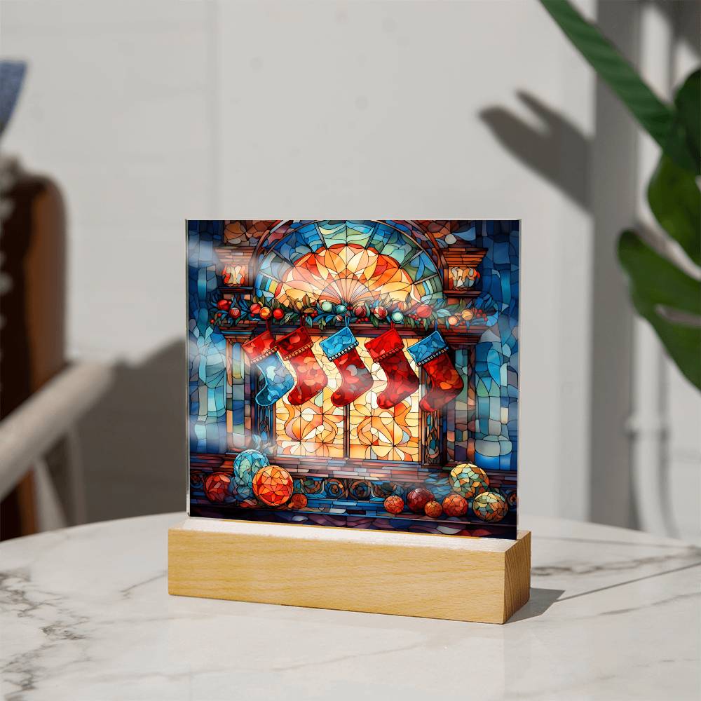Christmas Acrylic Gift - Stained Glass Stockings