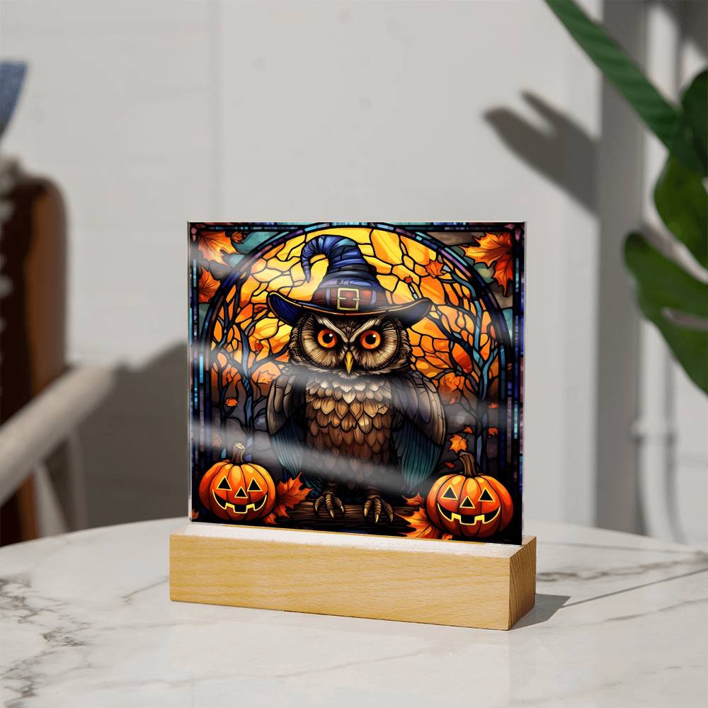 Halloween Acrylic - Owl Stained Glass