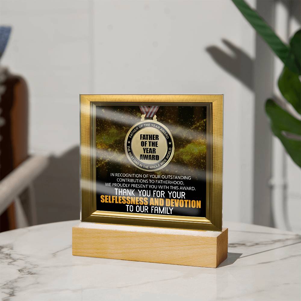 Acrylic Plaque Gift For Dad - Father Of The Year Award