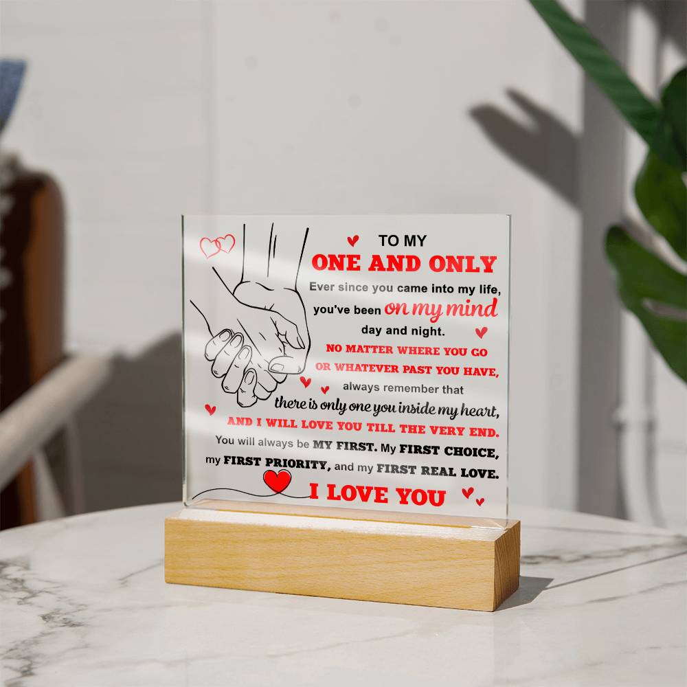 Valentine's Day Gift - Acrylic Plaque - To My One And Only