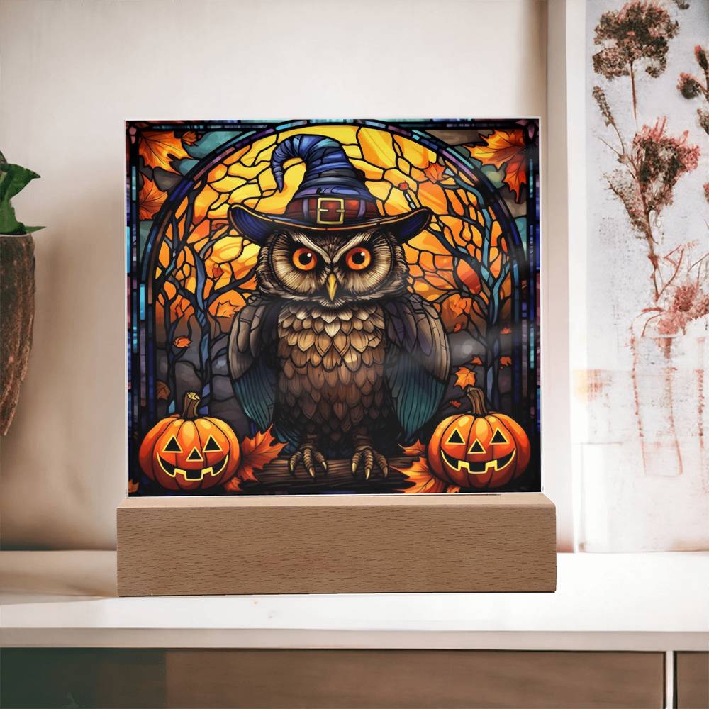 Halloween Acrylic - Owl Stained Glass