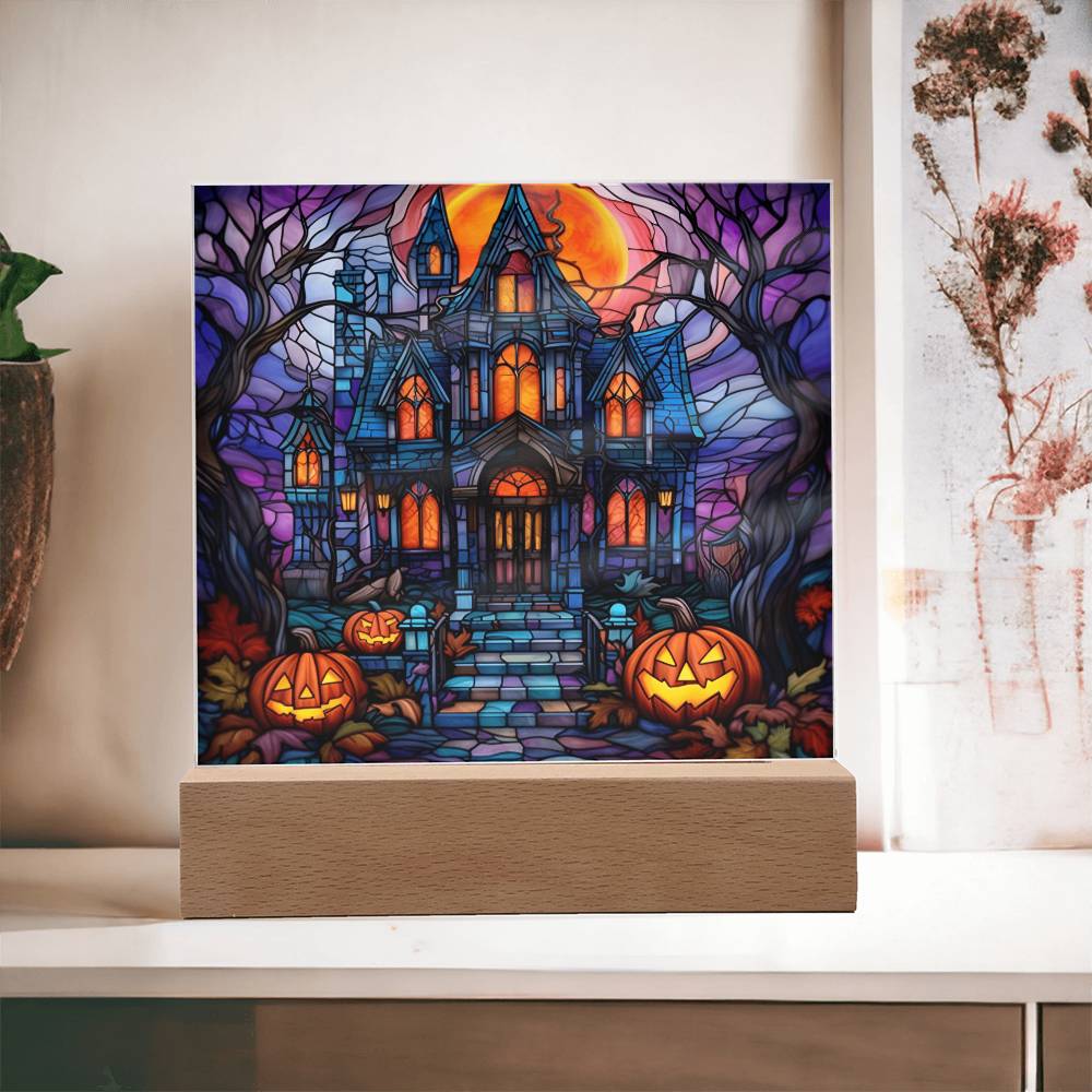 Halloween Acrylic - House Stained Glass