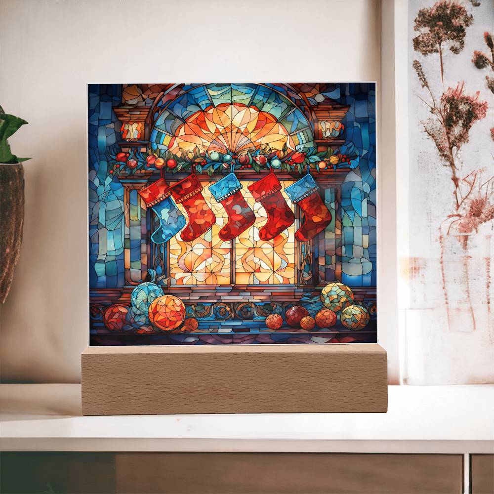 Christmas Acrylic Gift - Stained Glass Stockings