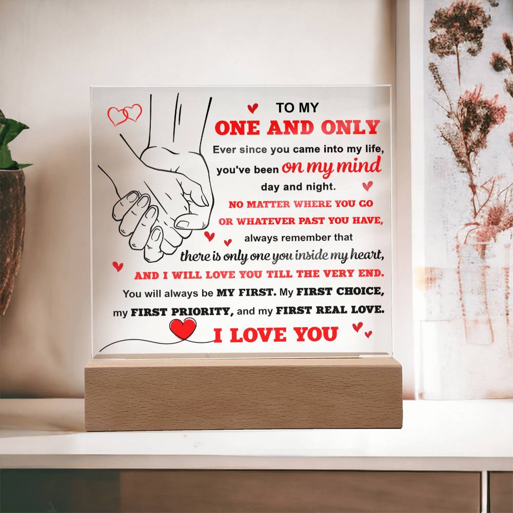 Valentine's Day Gift - Acrylic Plaque - To My One And Only