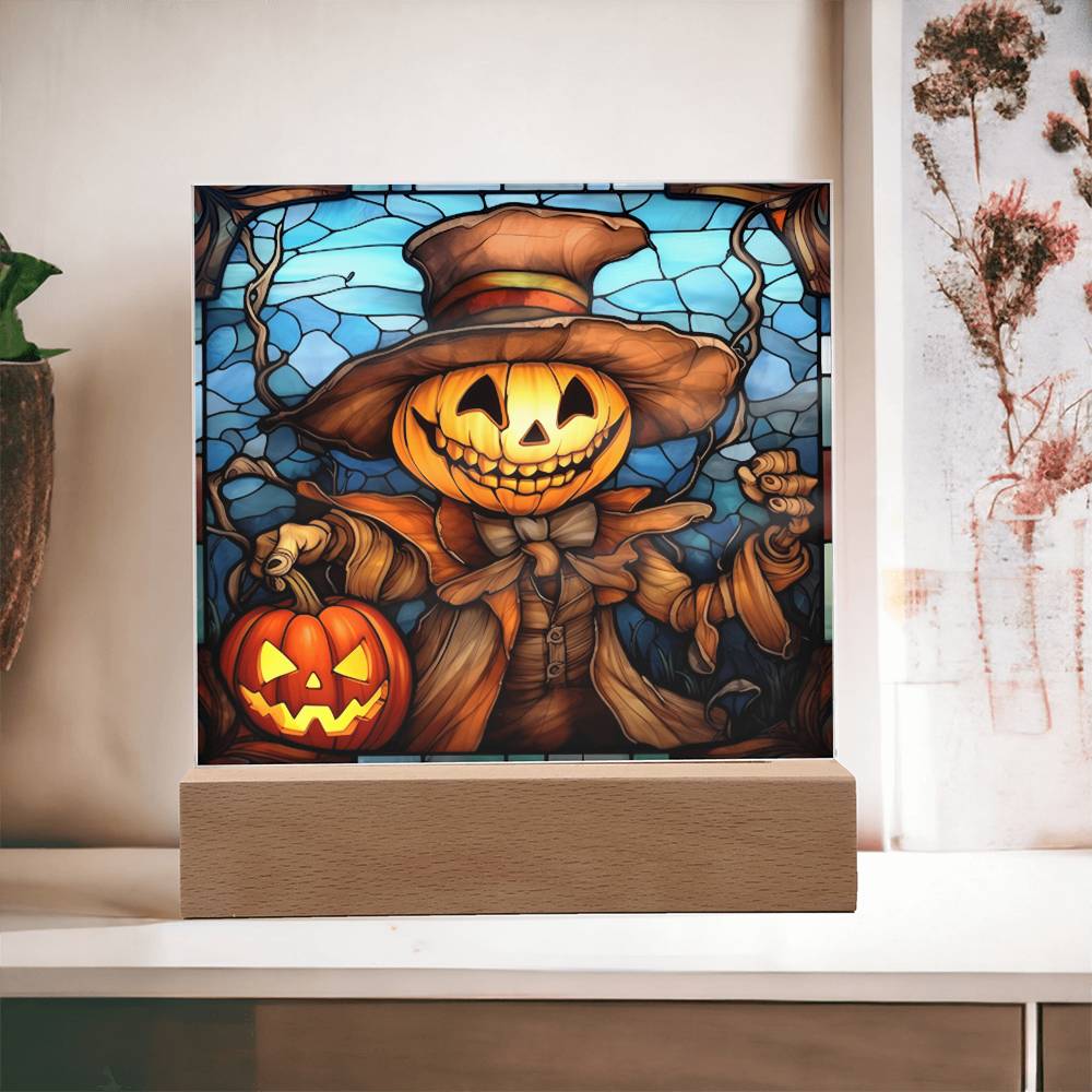 Halloween Acrylic - Pumpkin Ghost Stained Glass