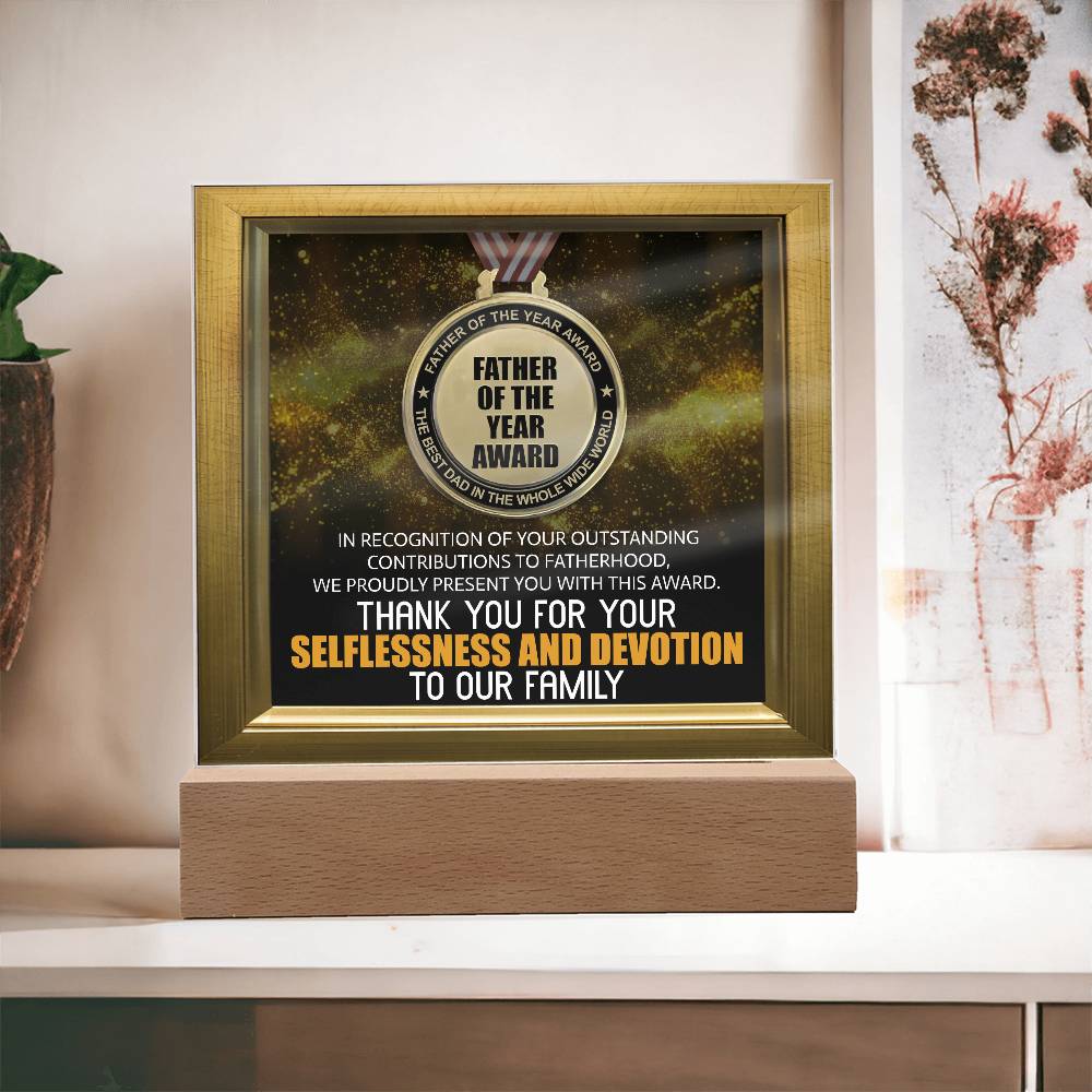 Acrylic Plaque Gift For Dad - Father Of The Year Award