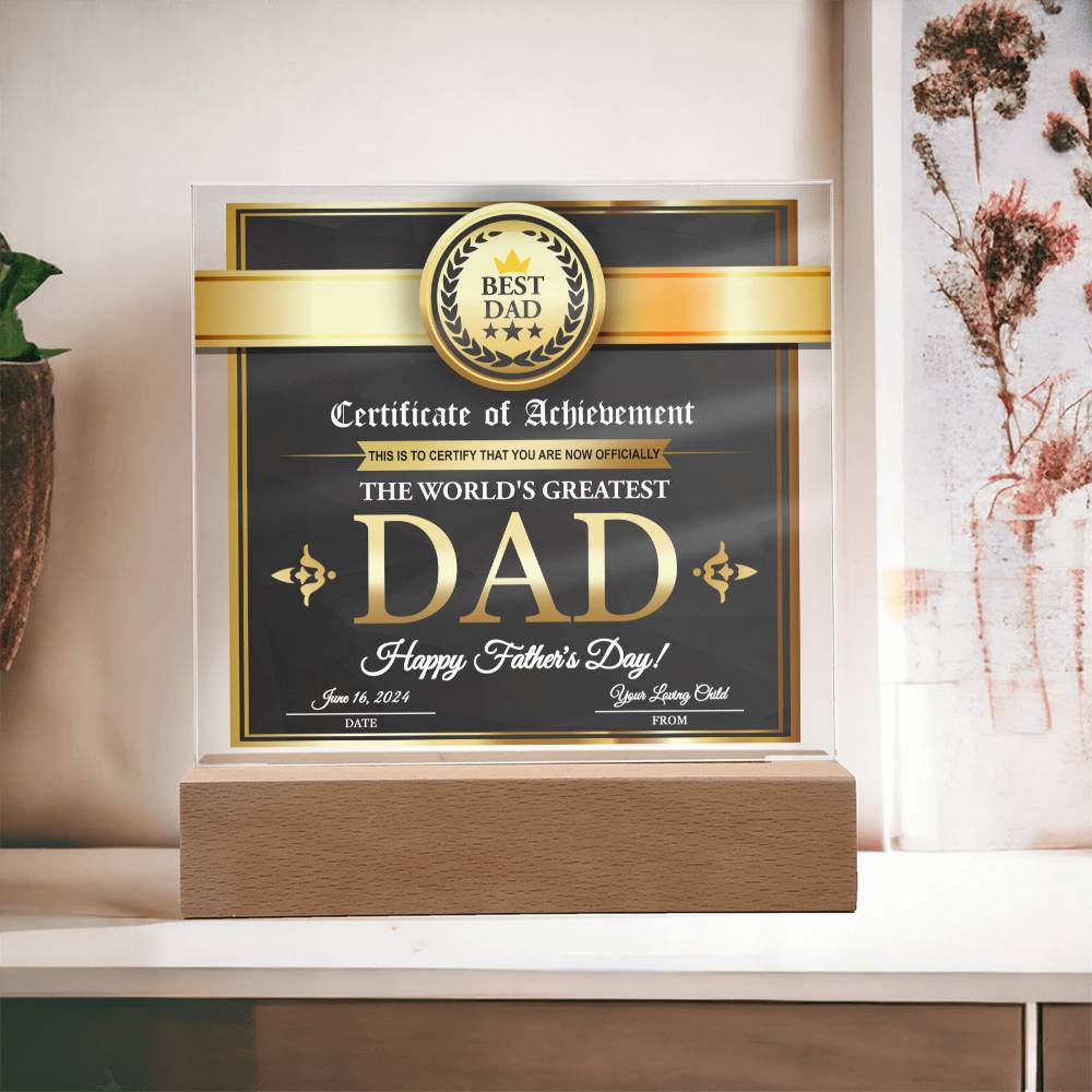 Acrylic Plaque Gift For Best Dad - From Your Loving Child