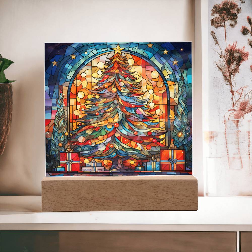 Christmas Acrylic Gift - Stained Glass Christmas Tree