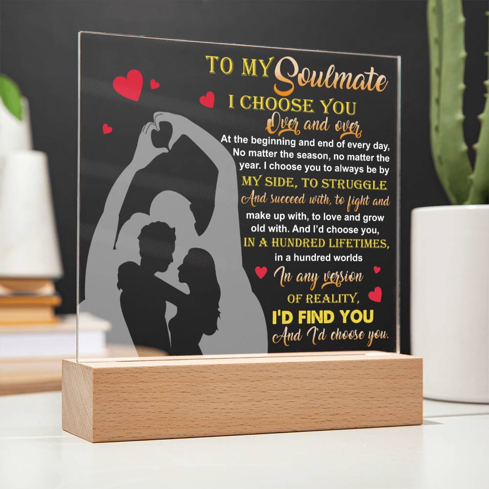Valentine's Day Acrylic Plaque Gift - Soulmate By My Side
