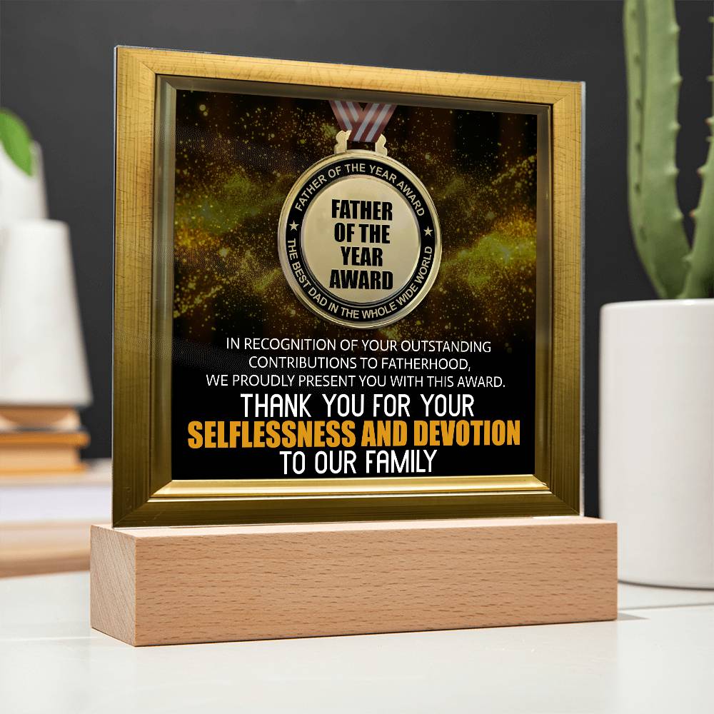 Acrylic Plaque Gift For Dad - Father Of The Year Award