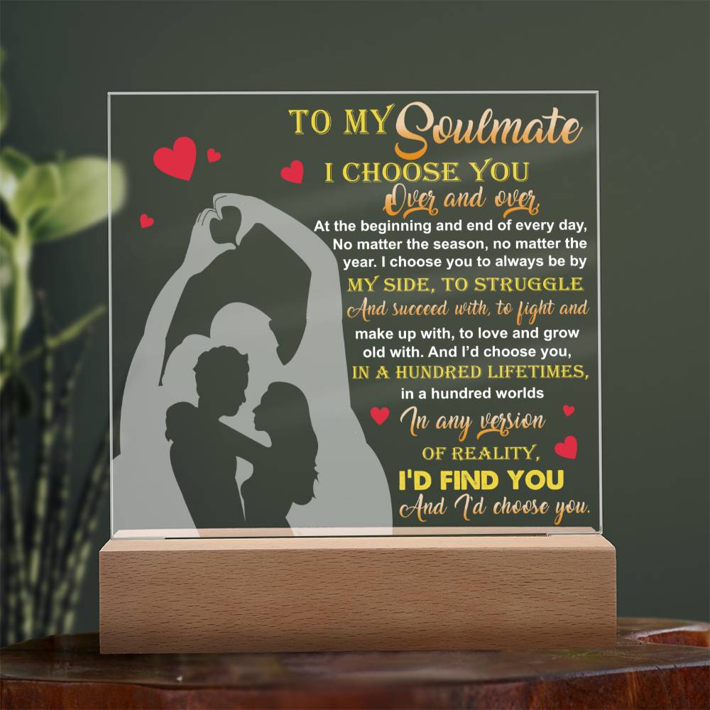 Valentine's Day Acrylic Plaque Gift - Soulmate By My Side