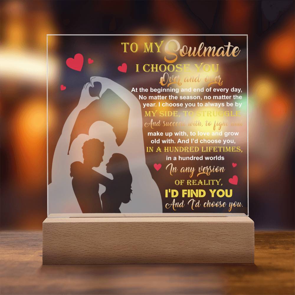 Valentine's Day Acrylic Plaque Gift - Soulmate By My Side