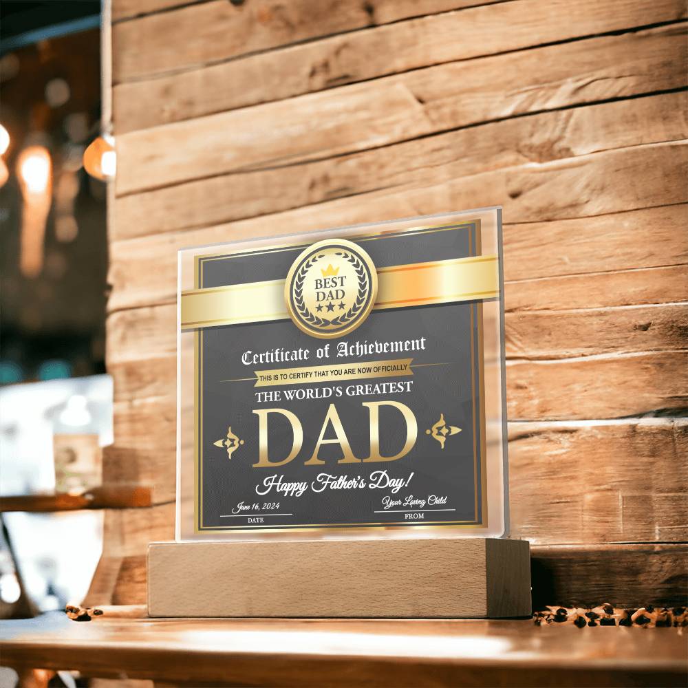Acrylic Plaque Gift For Best Dad - From Your Loving Child