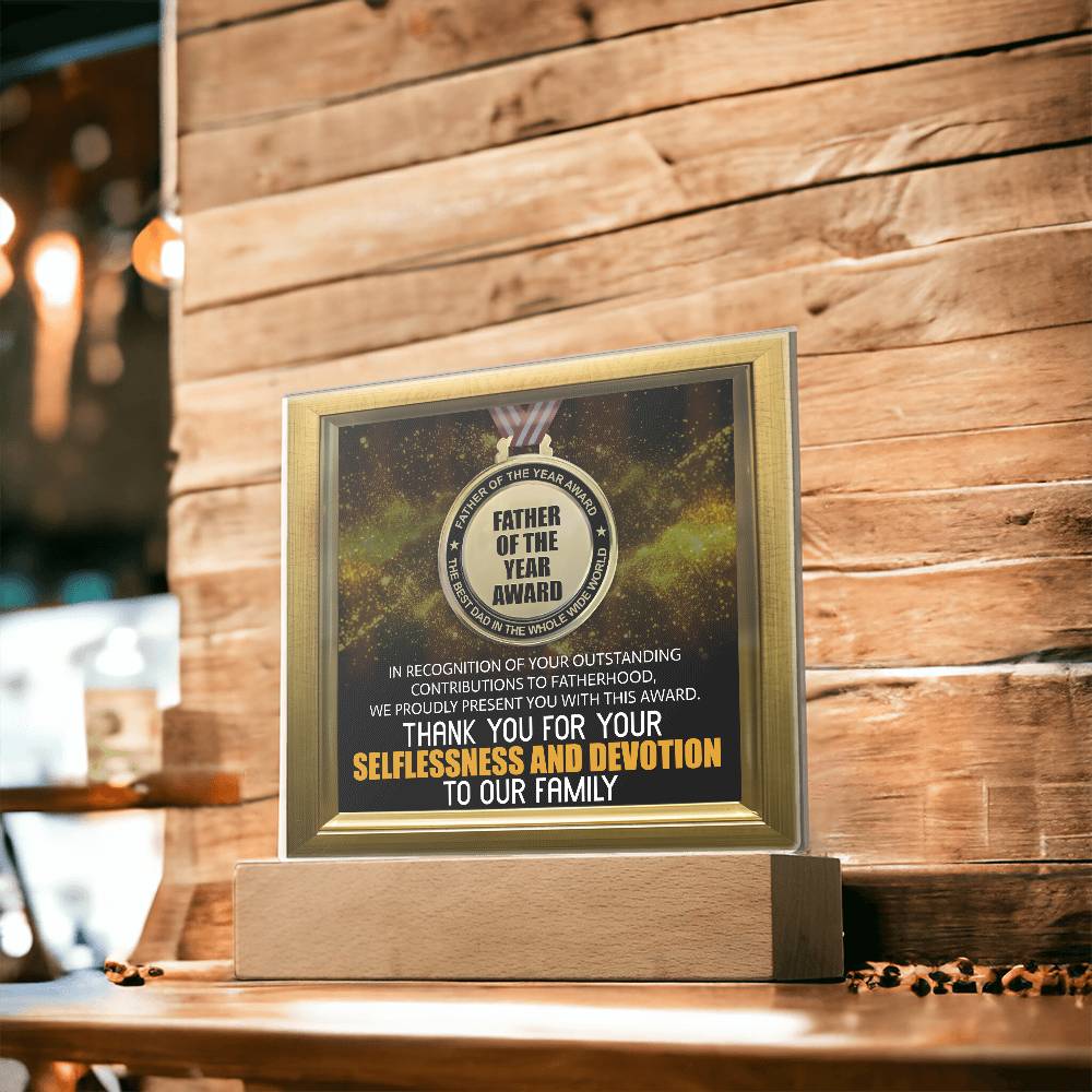 Acrylic Plaque Gift For Dad - Father Of The Year Award