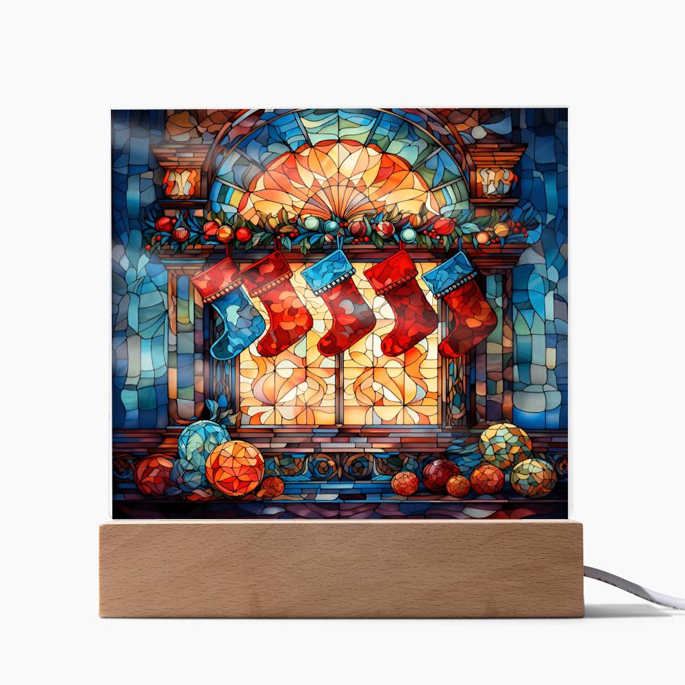 Christmas Acrylic Gift - Stained Glass Stockings