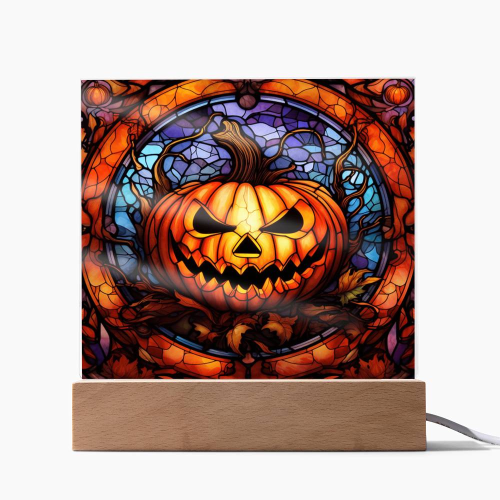 Halloween Acrylic - Pumpkin Stained Glass